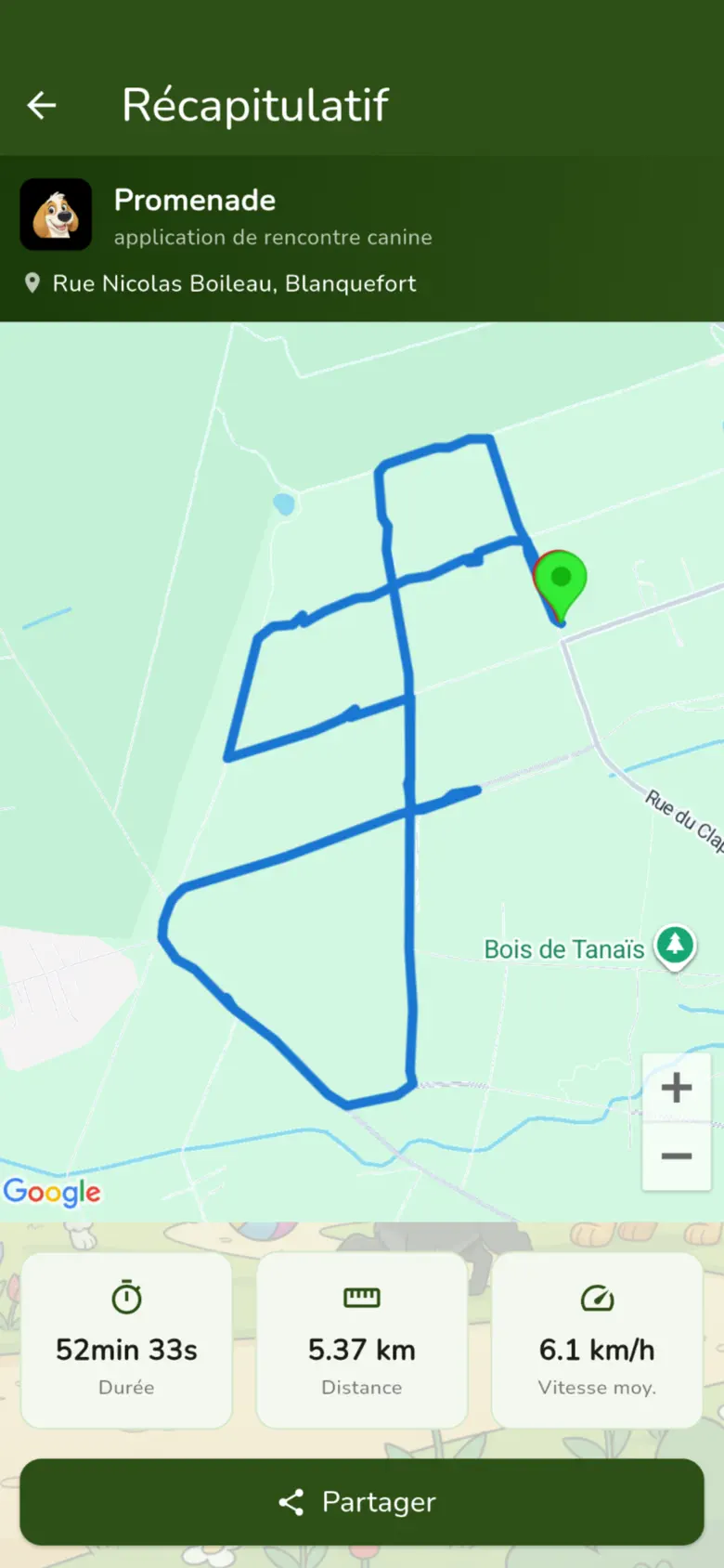 Récapitulatif GPS d'une balade
